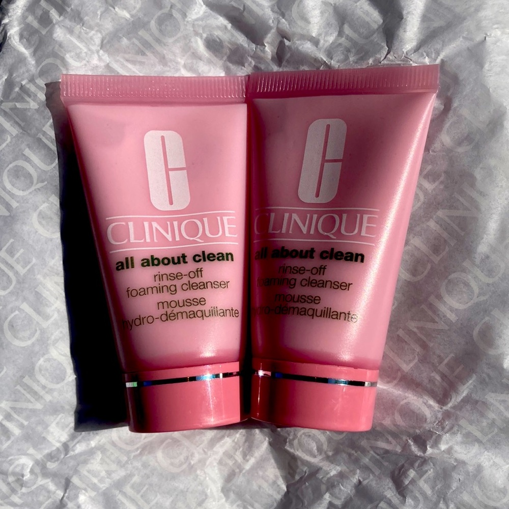 TWO TRAVEL SZ CLINIQUE ALL ABOUT CLEAN FOAM CLEANSER - NEW